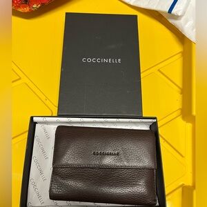 Coccinelle EUC Brown Leather Unisex Wallet with Box